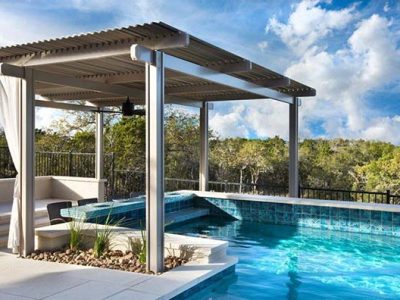 Poolside Pergola Construction 1