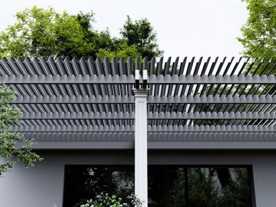 Residential White Pergola Construction