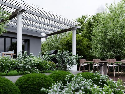 White Pergola Construction